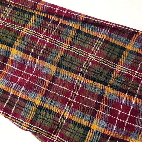 The Kooples Size Large Long Sleeve Destroyed Plaid Button Up Shirt - Picture 13 of 15